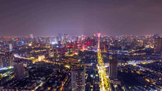 成都电视塔天府熊猫塔成都太古里夜景航拍