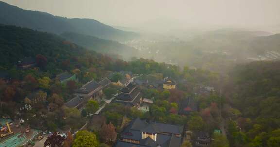 杭州西湖景区飞来峰景区永福寺秋色