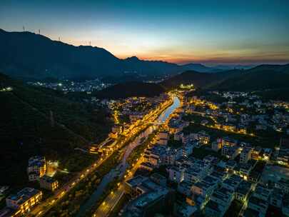 信宜市钱排镇双合村夜景航拍