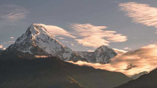 喜马拉雅山脉雪山延时摄影