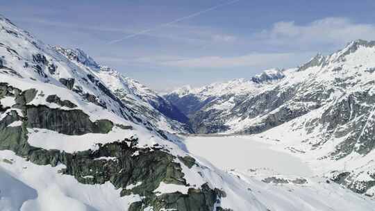 大坝，格里姆塞尔，雪山，冬天