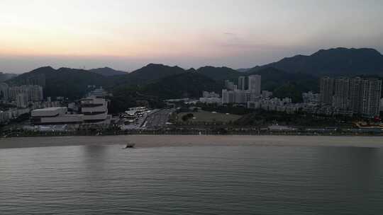 航拍广东珠海城市风光珠海大景