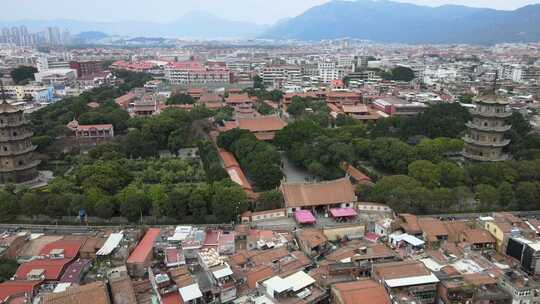 航拍福建泉州西街开元寺