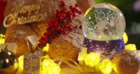 唯美欧美圣诞节氛围客厅装扮布置水晶球