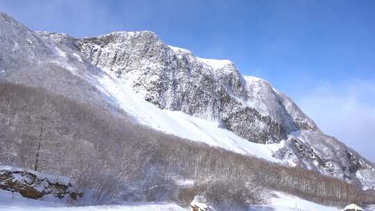 长白山雪景天池冬天下雪景点素材旅游