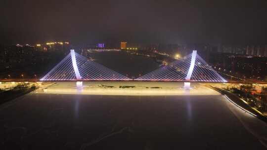 辽宁 沈阳 城市 夜景 灯光 车流 航拍