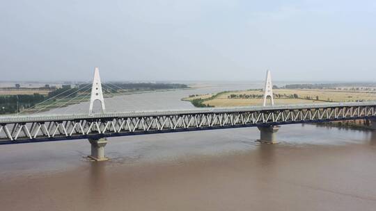 黄河大桥高速公路航拍