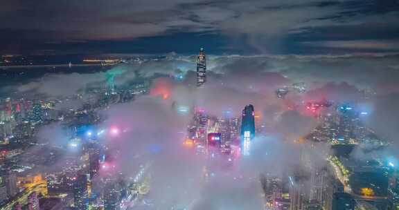深圳夜景唯美云海