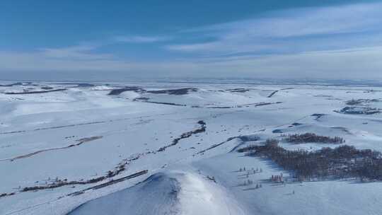 航拍极寒的内蒙古大雪原