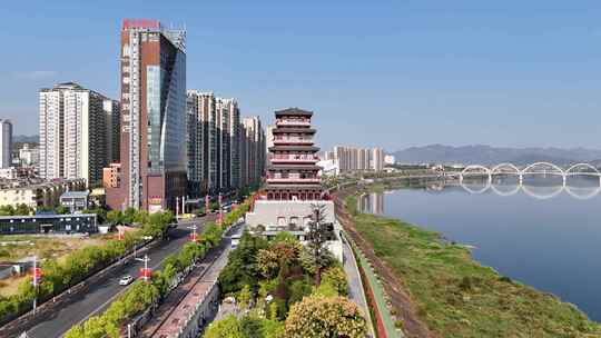 陕西安康美术馆安康西城阁航拍合集