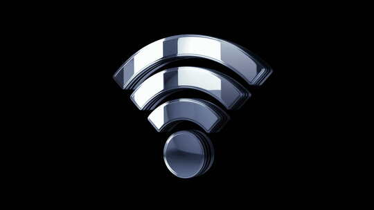 Wifi移动网络通信金属符号循环旋转