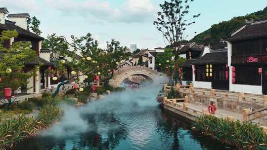 无锡惠山古镇江南水乡古镇航拍
