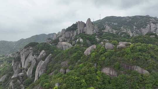 航拍福建宁德福鼎太姥山海上仙山风光