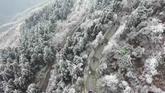 航拍南岳衡山绝美雾凇风光