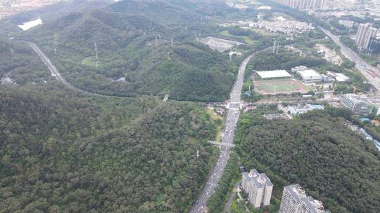 城市山地航拍