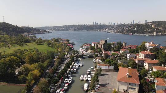 航拍安纳托利亚要塞城堡伊斯坦布尔视频素材模板下载