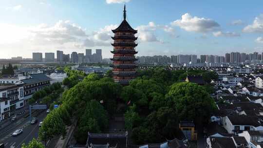 江南姑苏地标报恩寺北寺塔（航拍运镜）