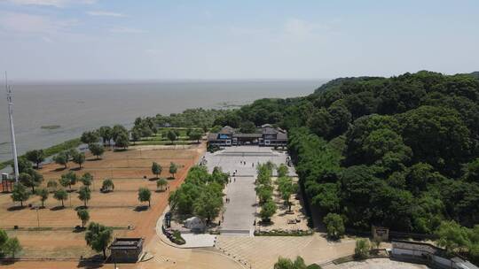 航拍湖南岳阳洞庭湖心脏君山岛