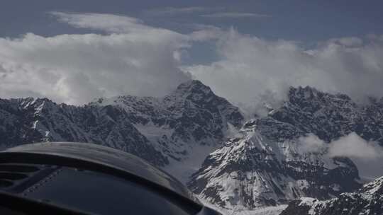 山，飞行，雪，德纳里