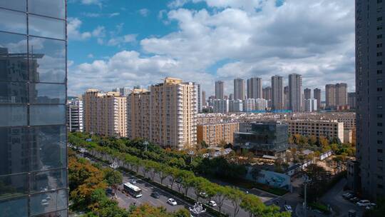 昆明视频昆明北市区北京路两旁高楼小区