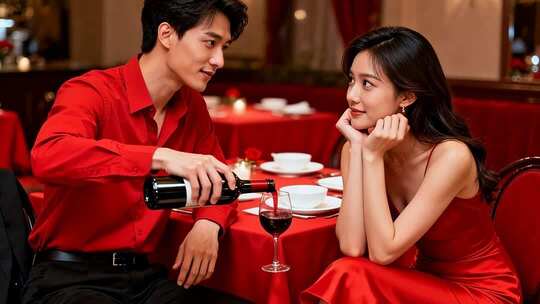 新年情侣温馨浪漫家庭家人春节人物