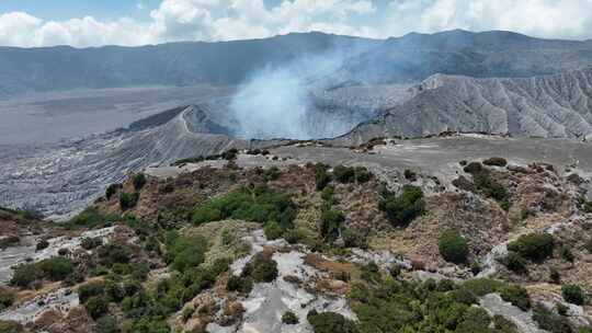 印尼爪哇岛布罗莫火山航拍自然风光