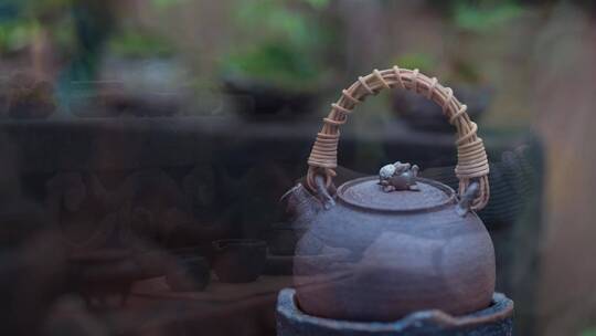 古典传统美女户外喝茶视频素材模板下载