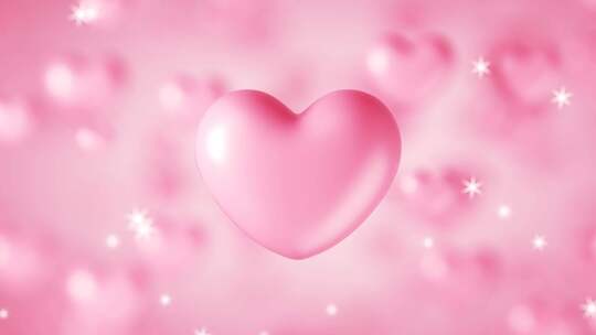 粉红色旋转爱心唯美情人节背景七夕视频素材模板下载