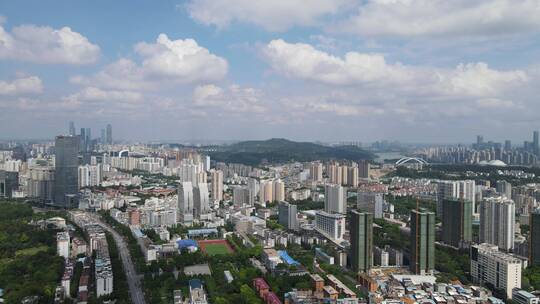 航拍贵阳城市风光地标建筑