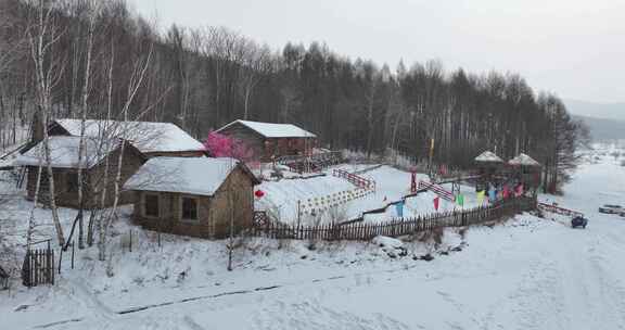 吉林雪乡威虎山寨航拍