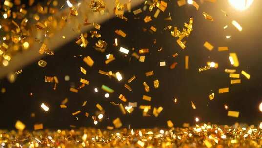 金色粒子飘落素材
