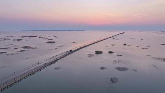 江西九江永修吴城最美水上公路航拍