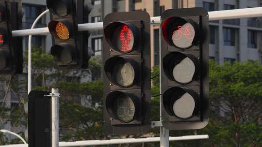 城市街道红绿灯交通信号灯合集