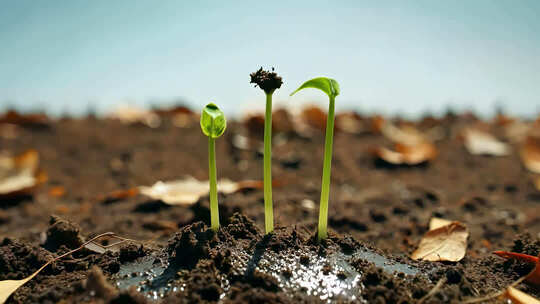 幼苗破土生长延时
