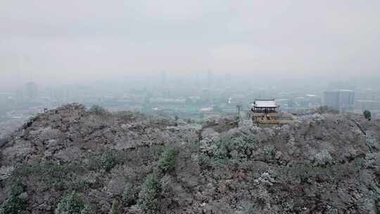 4k航拍山东济南千佛山雪景