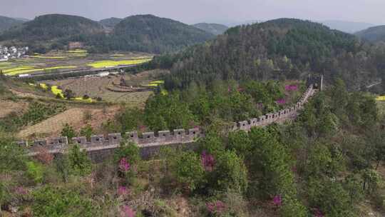 湖南湘西凤凰县南方长城航拍景观