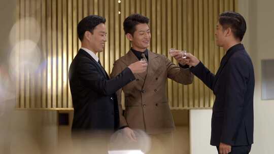 高端局商务家宴聚会碰杯商务举杯庆祝合作