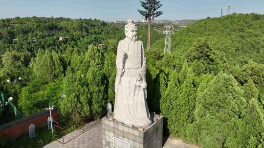 铜川旅游药王山铜川地标景点药王山雕像
