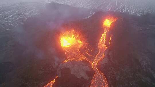 熔岩，喷发，火山，火山口