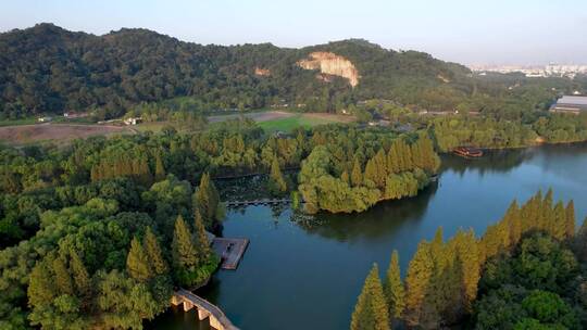 绍兴柯岩景区鉴湖景区4K航拍视频