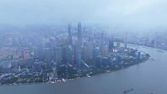 上海台风暴风雨来临前黑云压城航拍