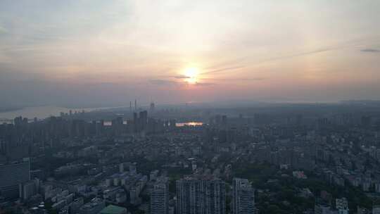 江西九江日出九江大景航拍