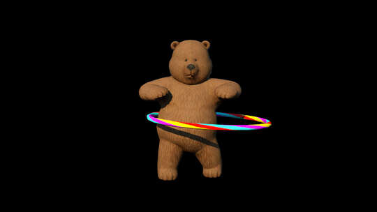 3D卡通小熊动画（带透明通道)视频素材模板下载