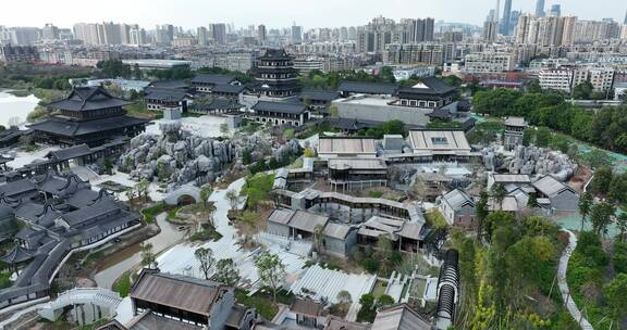 广州文化馆建筑航拍