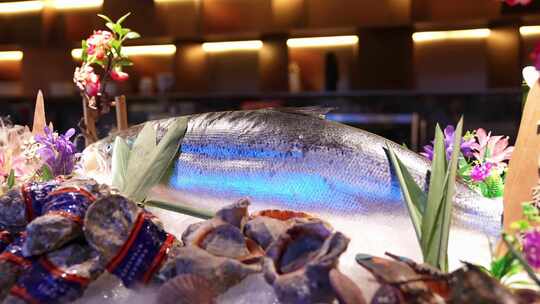 海鲜自助餐厅澳龙火焰寿司牛排厨师