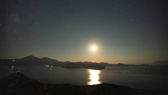 银河系在夜空中显露自己