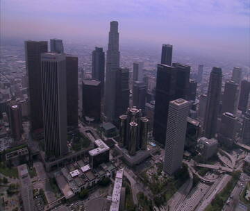 洛杉矶市中心天际线景观视频素材模板下载