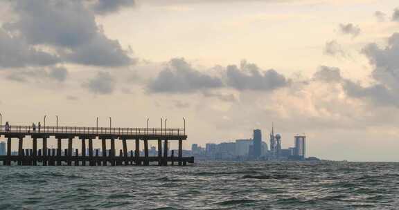 海边港口的延时摄像