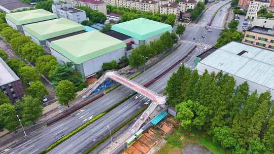 上海市徐汇区马路道路车流交通航拍老沪闵路