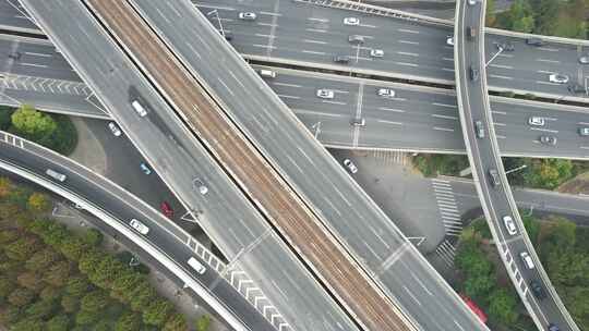 天津城市街道立交高架交通行驶路况